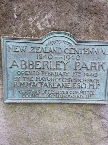 Plaque Commemorating Opening of Park in 1940 - Christchurch, Canterbury.jpg