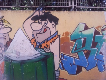 Grafitti Pedro Picapiedra - Madrid, Comunidad de Madrid.jpg