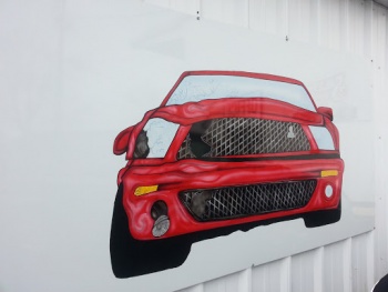 Salem Auto body Crashed Mustang Mural - Salem, OR.jpg