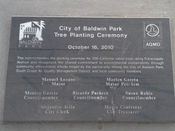 City of Baldwin Park Tree Planting Ceremony Plaque - Baldwin Park, CA.jpg