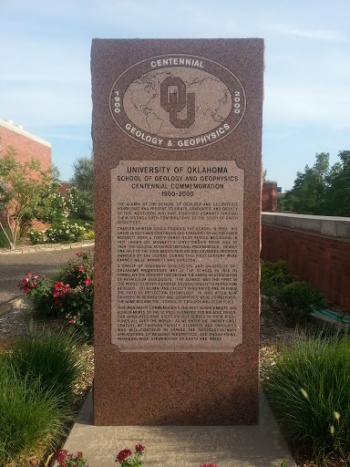 OU School of Geology and Geophysics Centennial Monument - Norman, OK.jpg