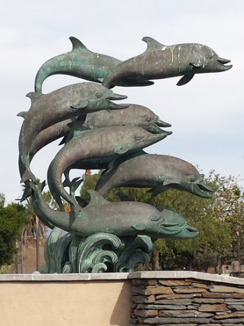 Creepy Dolphin Fountain - Oxnard, CA.jpg