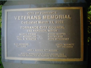 Veterans Memorial Dedication Plaque - Torrance, CA.jpg