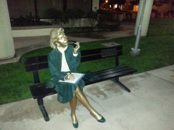 Statue of a Woman Thinking on a Bench - Pomona, CA.jpg